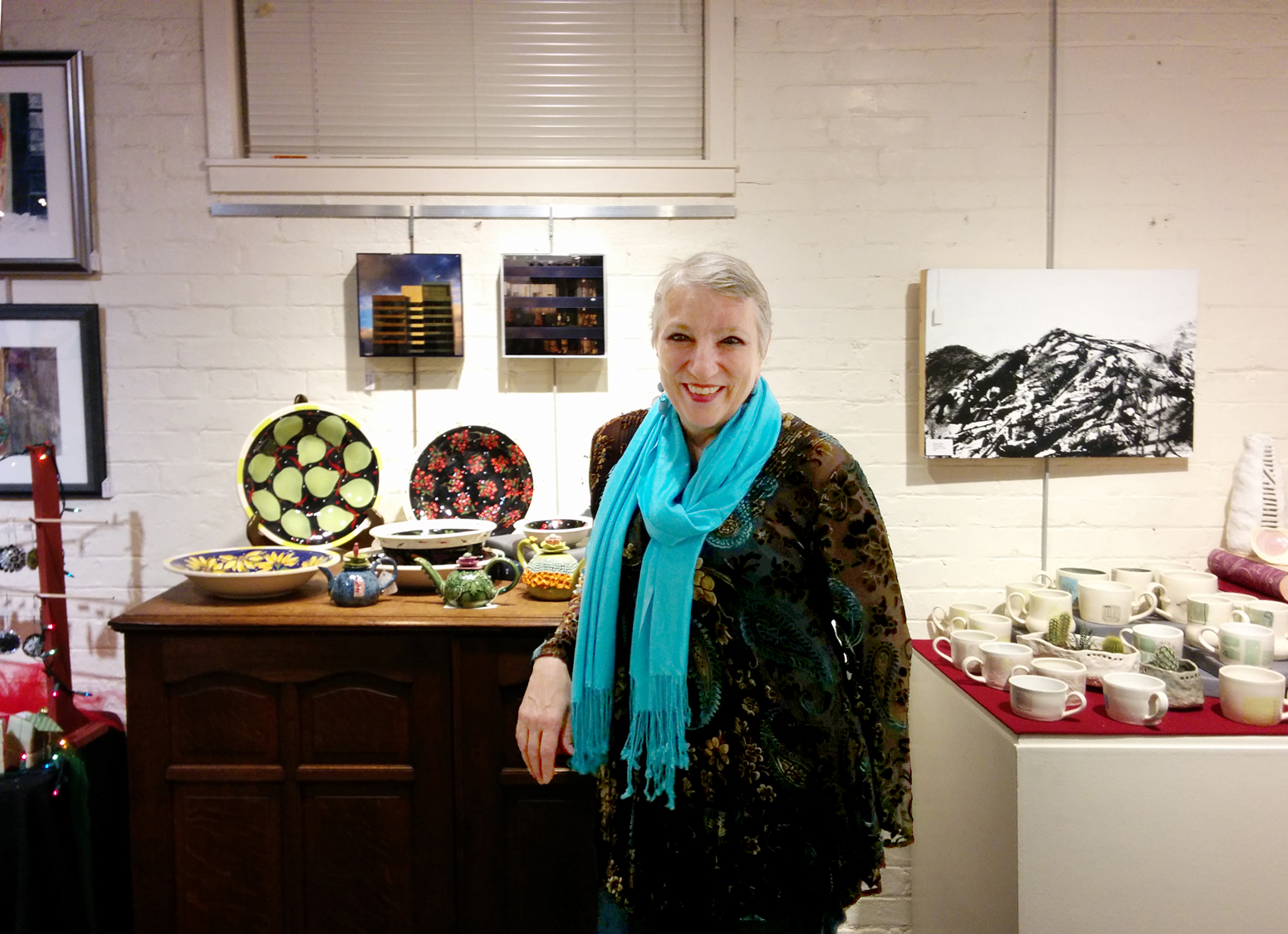 Artist Paula K. Rudd at 2016 Art Access Holiday Gift Show.